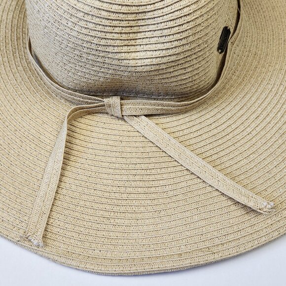 Sun N Sand Wide Brim Paper Braid Floppy Hat OS - Picture 3 of 7